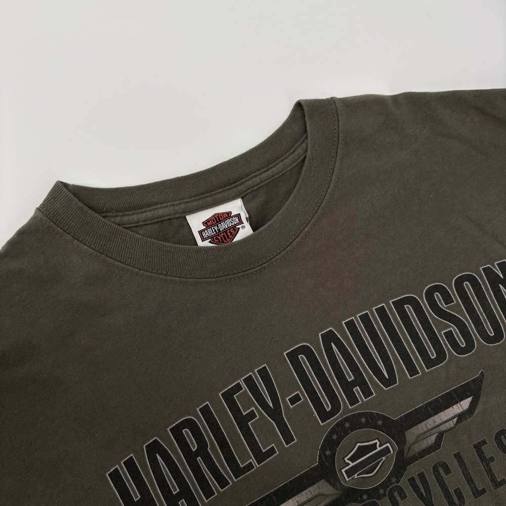 Vintage Harley Davidson Of Dallas, Texas Army Green T-Shirt Size XL